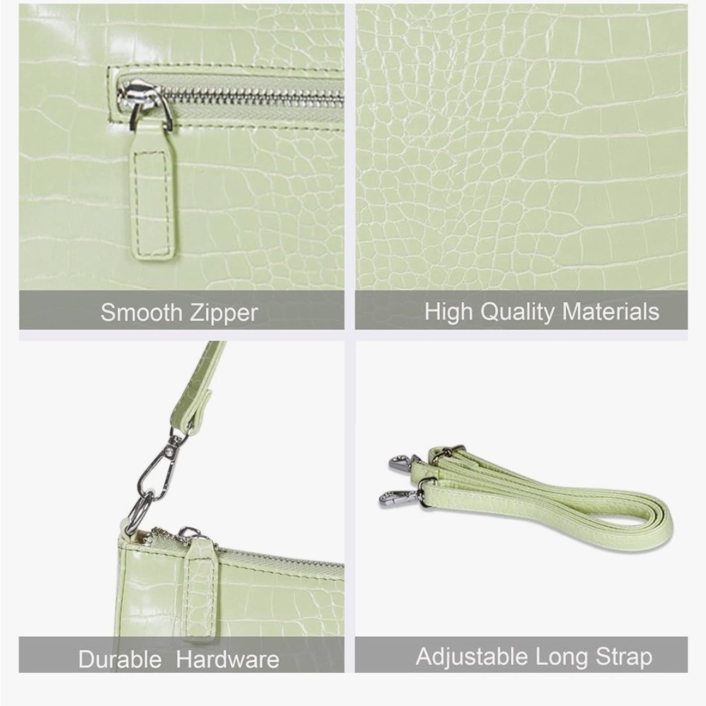 Light green croc Cross Body Clutch Purse - Picture 3 of 5